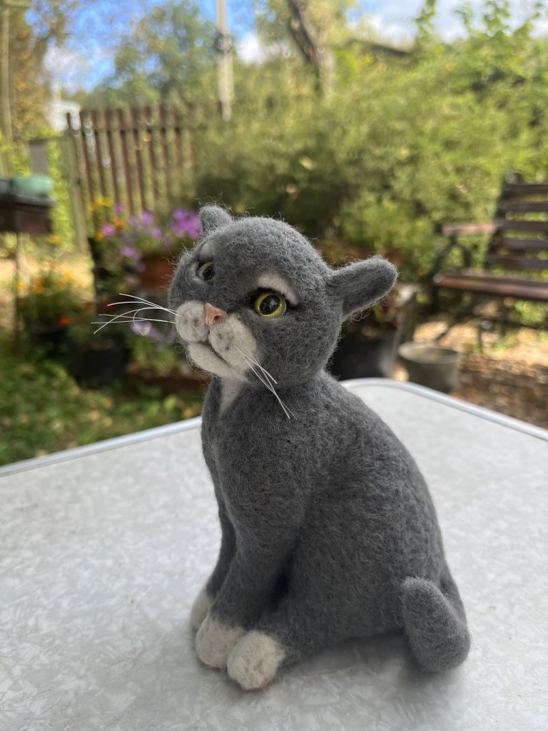 Котик. Игрушка из шерсти