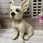 Французский бульдог. Интерьерная игрушка из шерсти