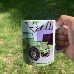 Кружка с рисованной моделью Willys-MB