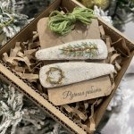 Заколочки с вышивкой «Новый год»