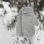 Варежки из пуха кролика