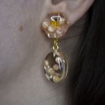 Серьги с розовыми цветами