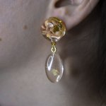 Серьги с розовыми цветами