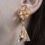 Серьги с розовыми цветами