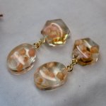 Серьги с розовыми цветами