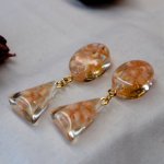 Серьги с розовыми цветами