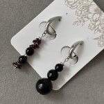 Серьги с гранатом и агатом