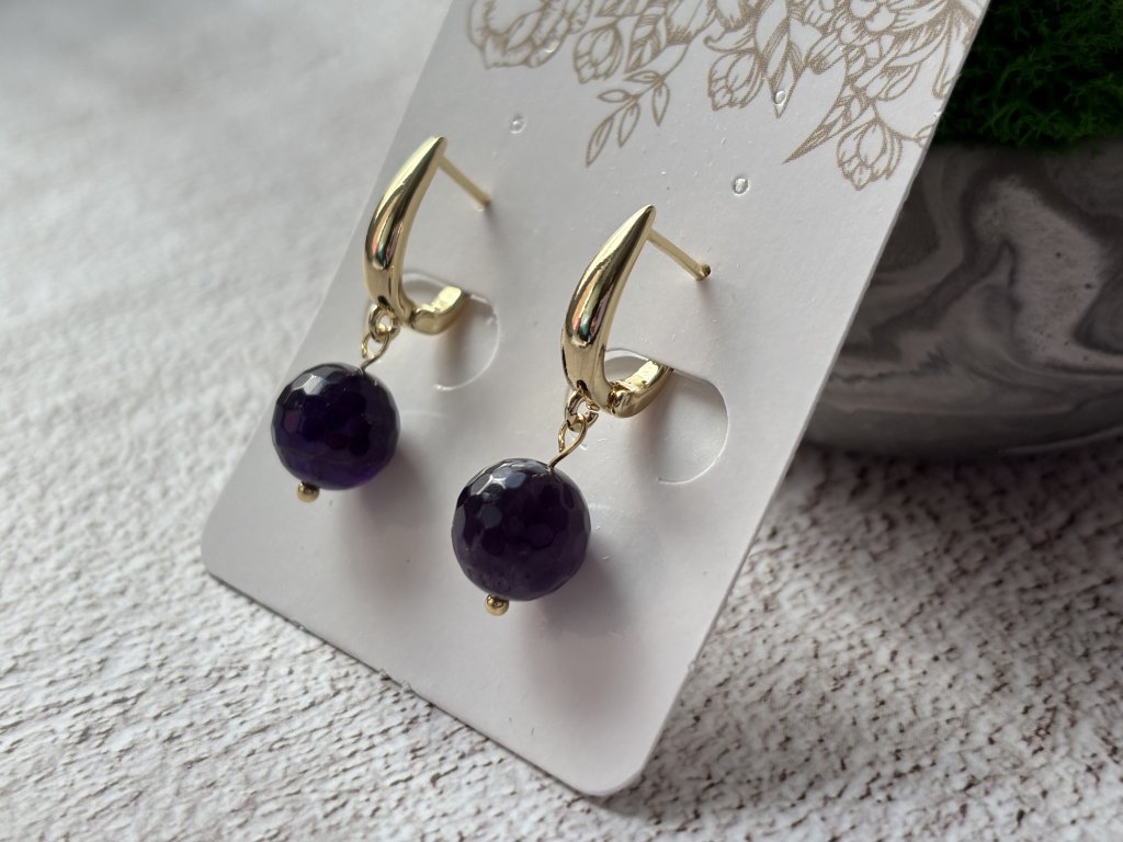 Серьги с аметистом