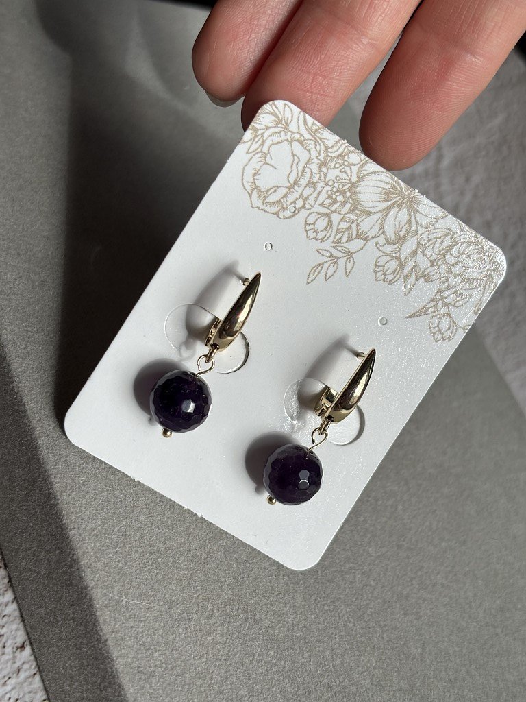Серьги с аметистом