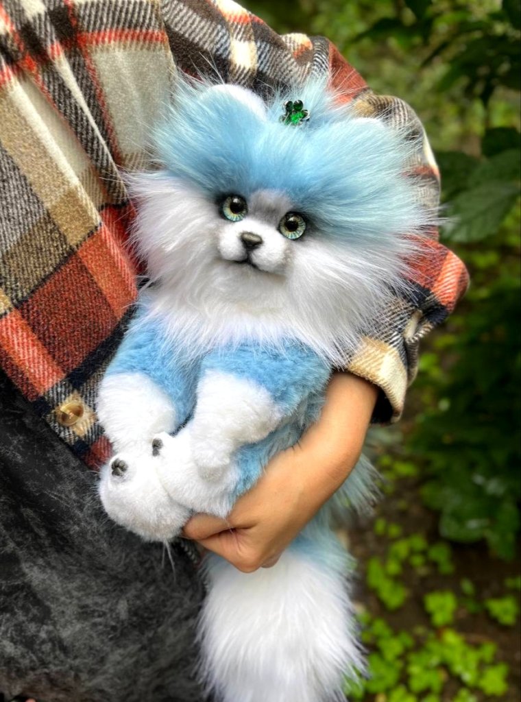 Игрушка шпиц небесно-голубой