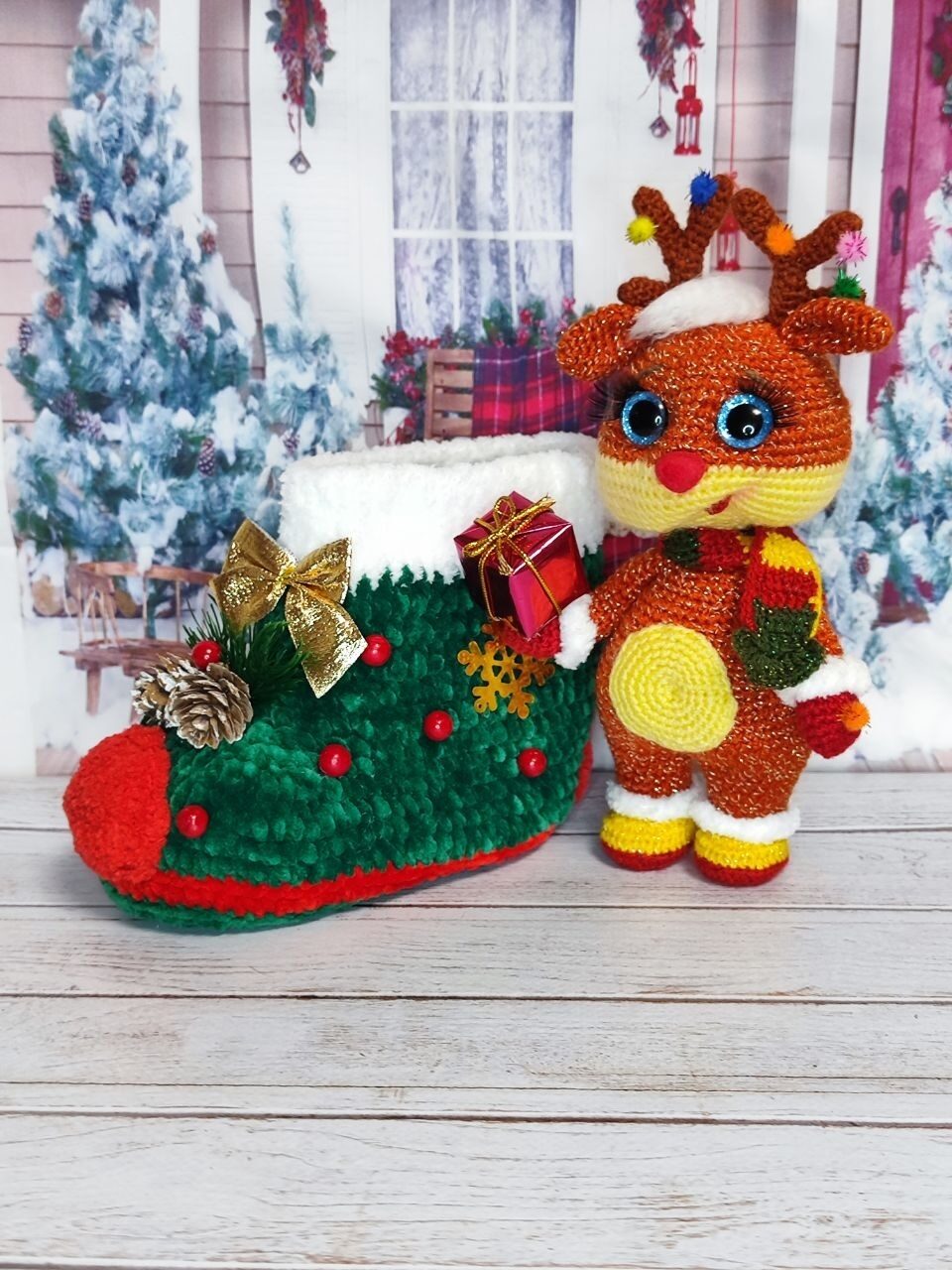 Новогодний Оленёнок в сапожке