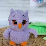 Сова в шапке вязаная