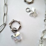 Колье горный хрусталь и фианиты