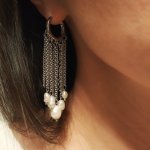 Серьги жемчуг цепочки