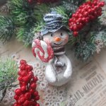 Авторская ватная игрушка «Коллекция снеговиков»