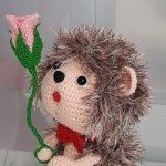 Игрушка вязаный Ёжик с шариком, мягкая игрушка