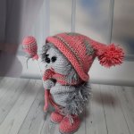 Игрушка вязаный Ёжик с шариком, мягкая игрушка