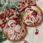 набор Медальонов с ретро-девочками