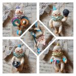 Авторская ватная игрушка «Цирковые снеговички»