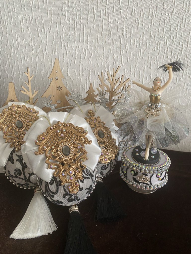 Набор новогодних украшений с танцующей балериной