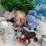 Игрушка пингвины, Новогодние игрушки, Набор игрушек