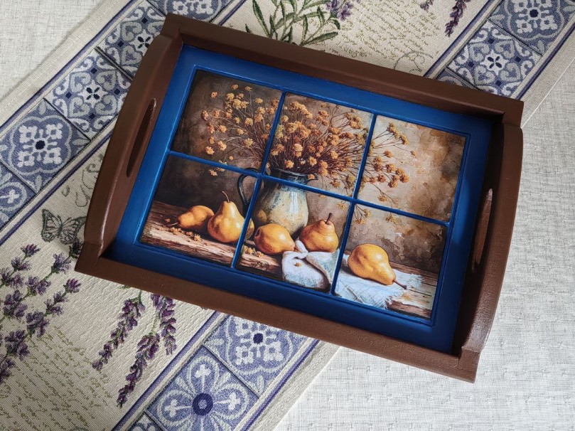 Сервировочный поднос с имитацией плитки