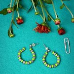 Серьги гвоздики с элементами квиллинг.