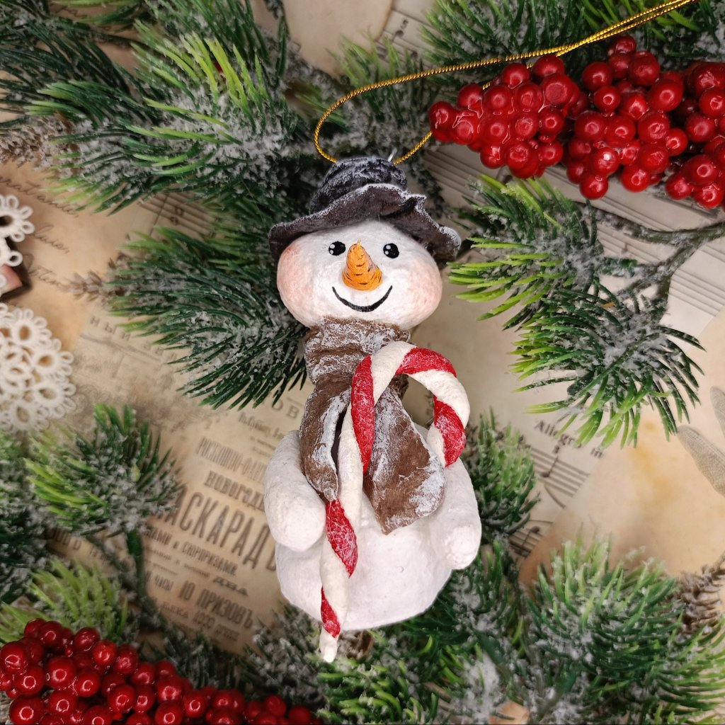 Авторская ватная игрушка «Коллекция снеговиков»