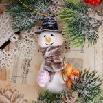 Авторская ватная игрушка «Коллекция снеговиков»