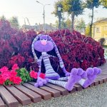 Игрушка вязаная плюшевая заяц