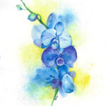 Акварельная картина «Орхидея»