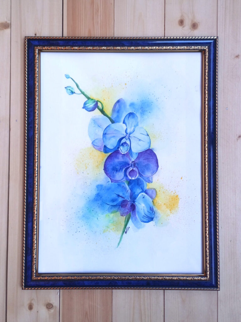 Акварельная картина «Орхидея»