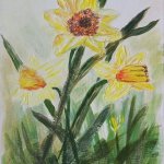 Текстурная картина Нарциссы. Май.