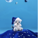 Миниатюрная вязаная игрушка медвежонок Умка