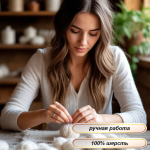 Брошка из шерсти спящий мышонок