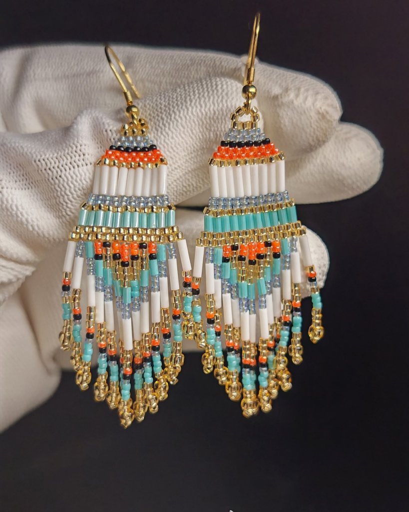 Серьги из бисера и стекляруса