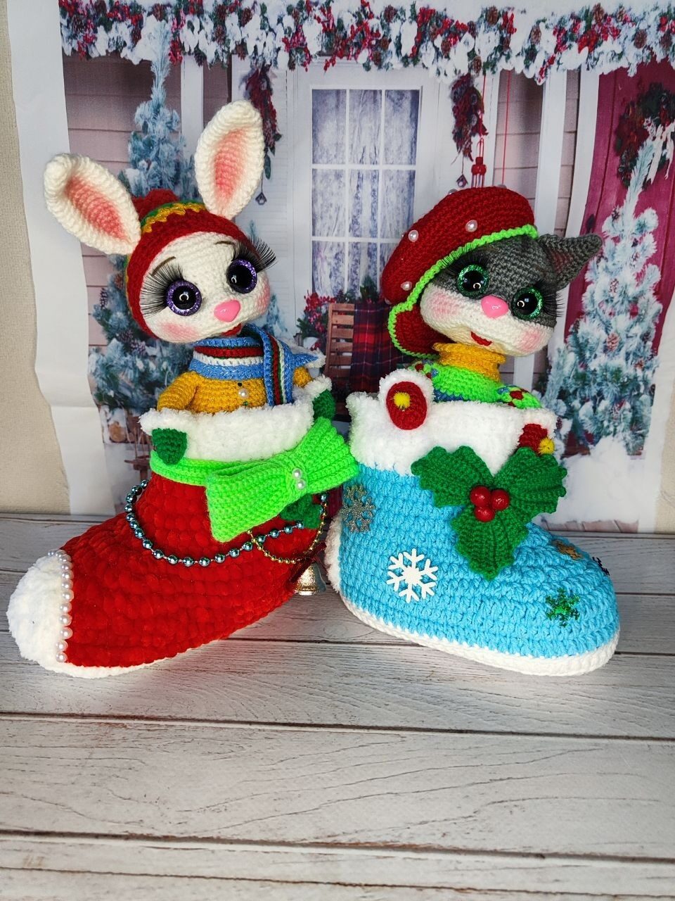 Новогодний Котик в сапожке