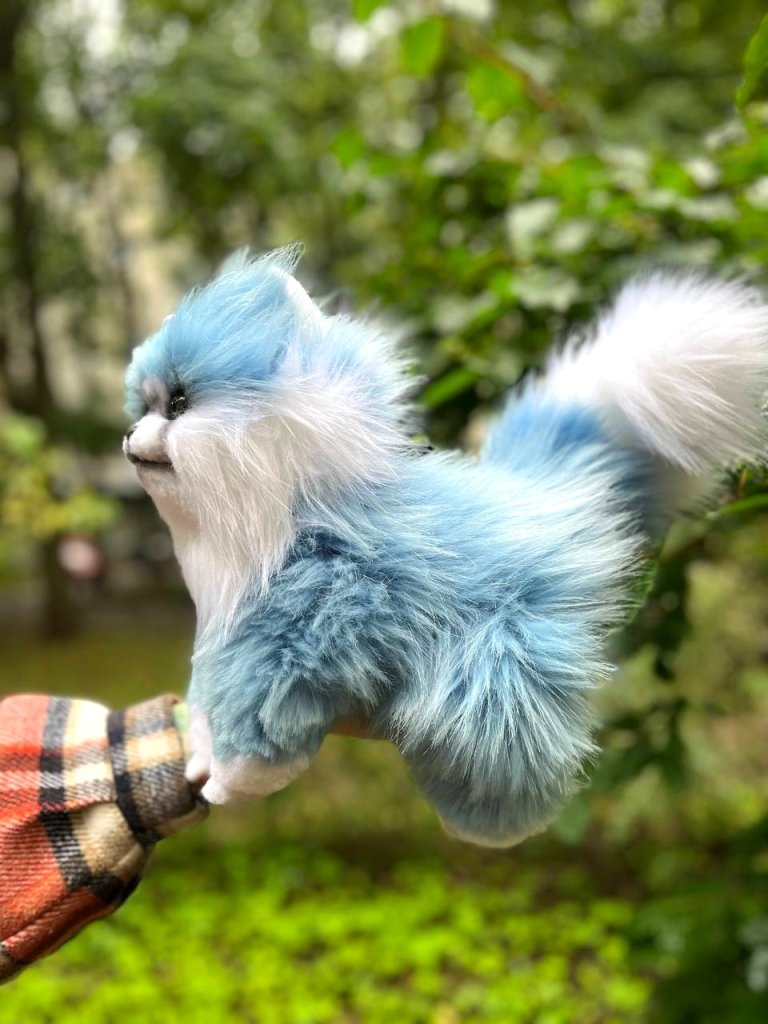 Игрушка шпиц небесно-голубой