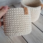 Вязаные корзинки из хлопкового шнура