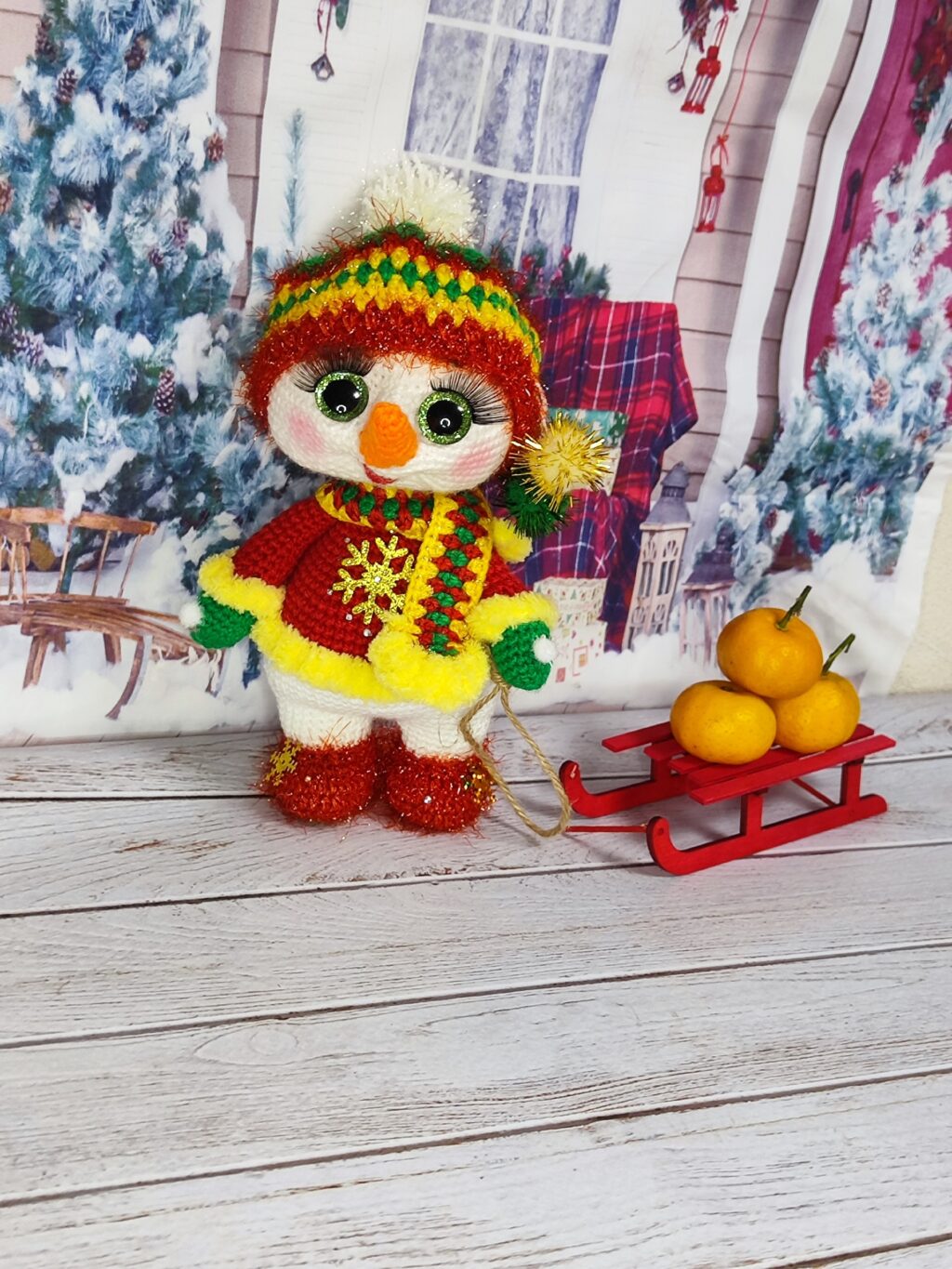 Новогодний Снеговик в сапожке