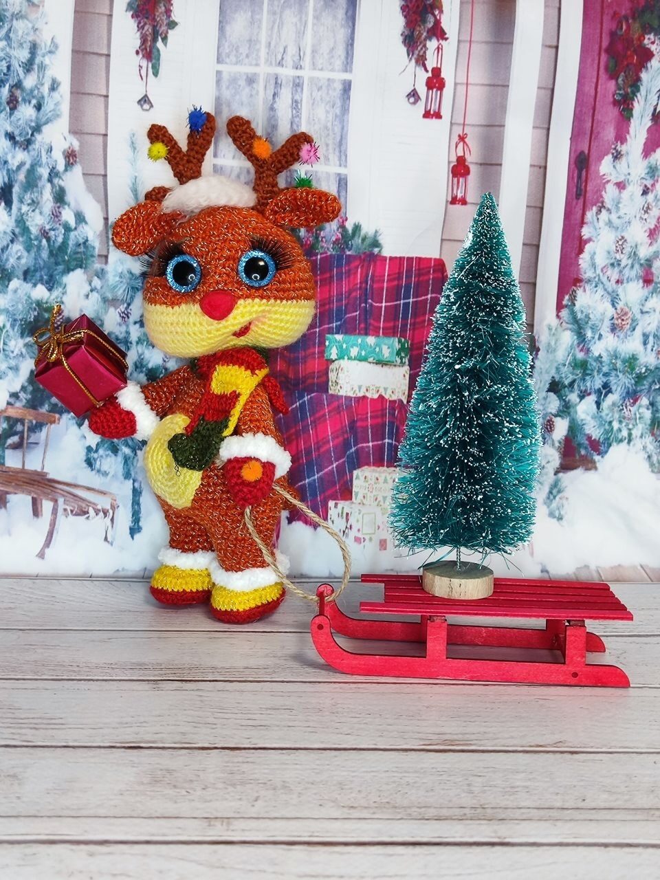 Новогодний Оленёнок в сапожке