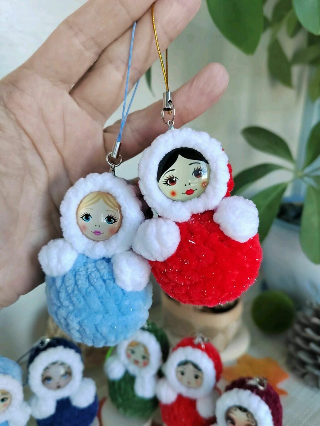 Елочные игрушки,куклы неваляшки,Новогоднее укарашение