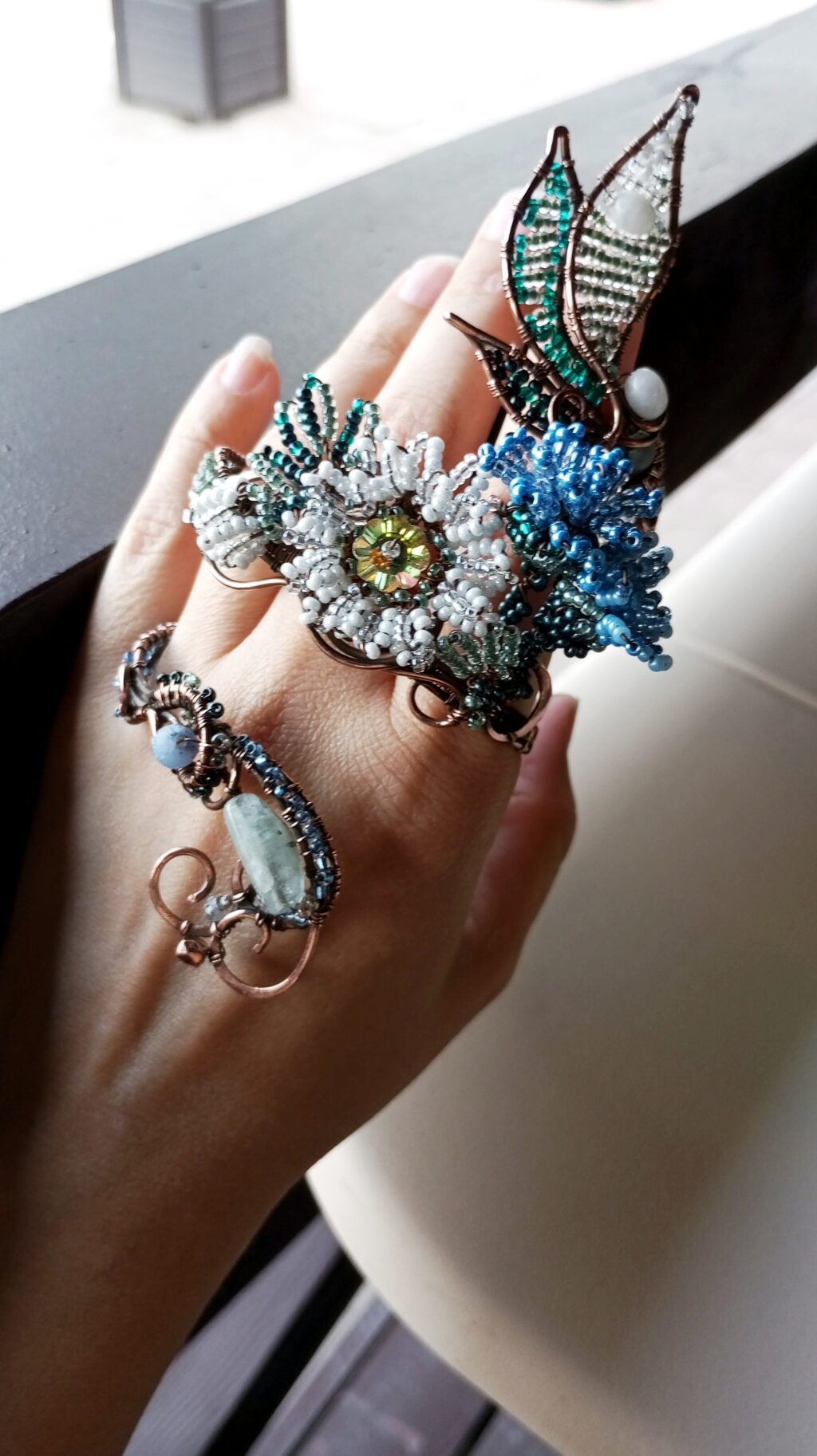 Браслет медный «Ромашка-василек»