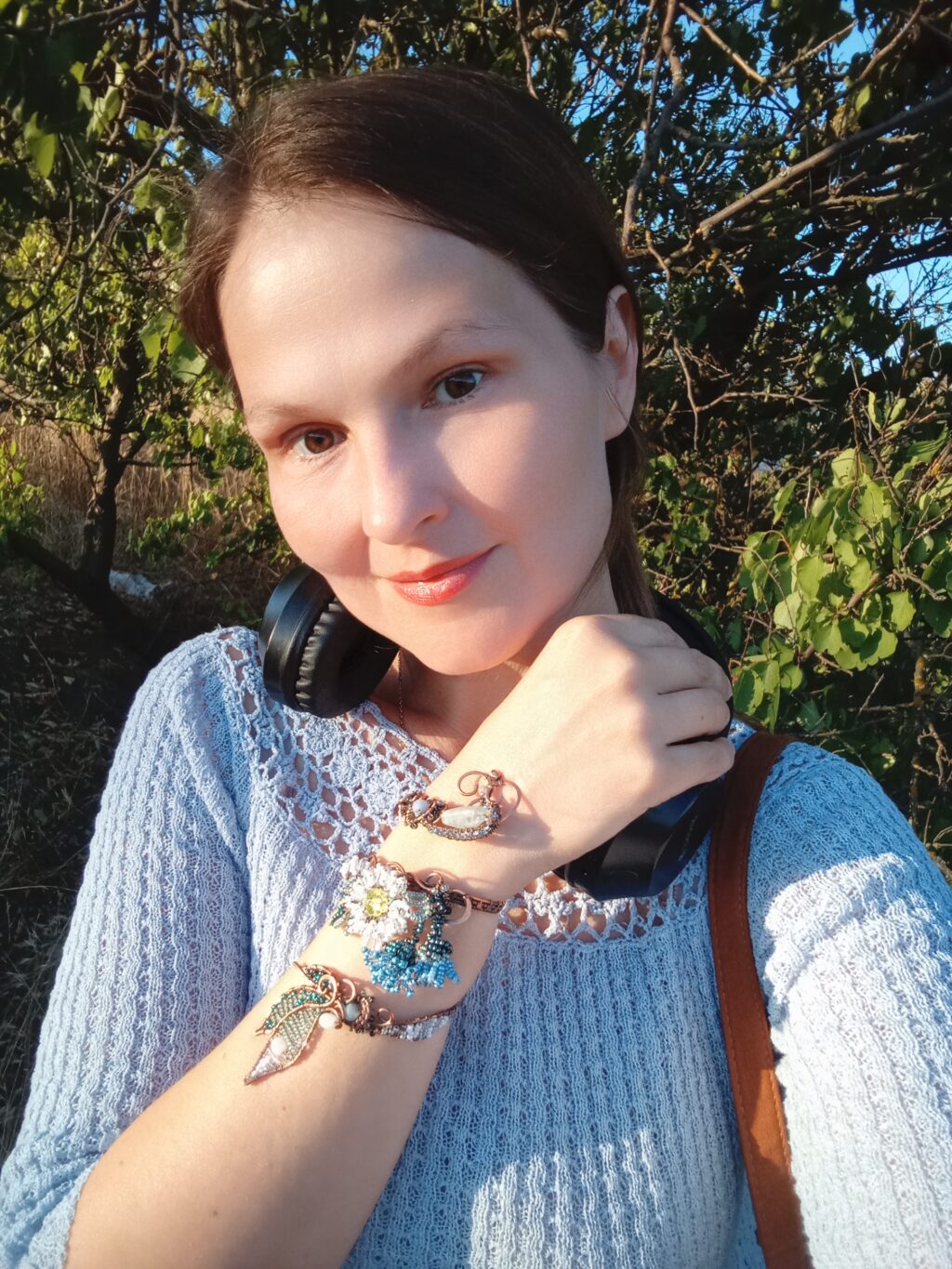 Браслет медный «Ромашка-василек»