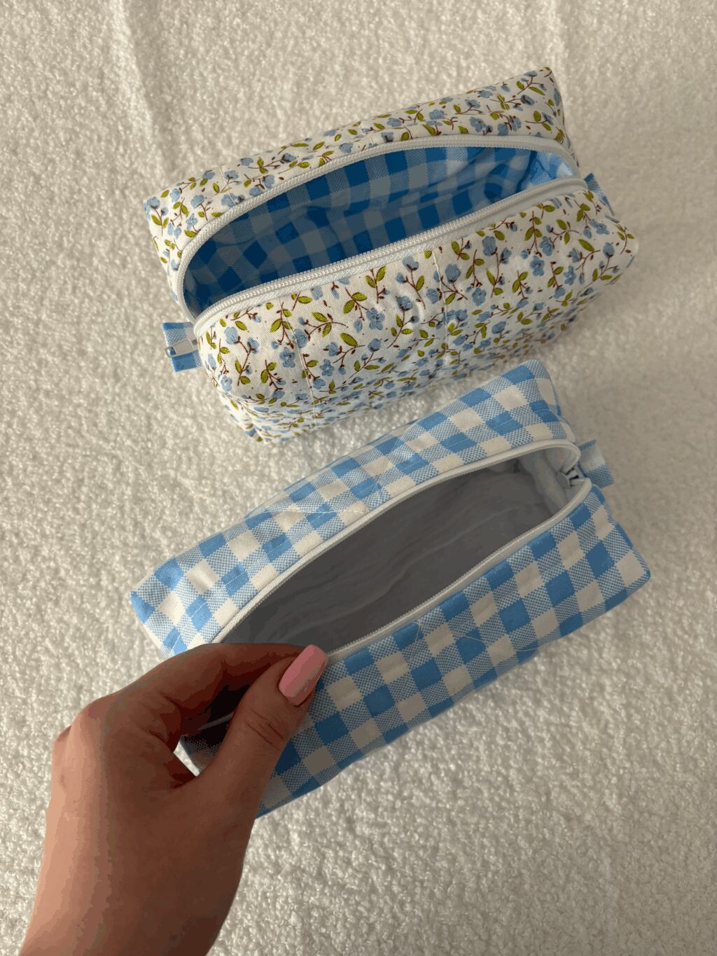 Мягкая хлопковая косметичка в цветочек