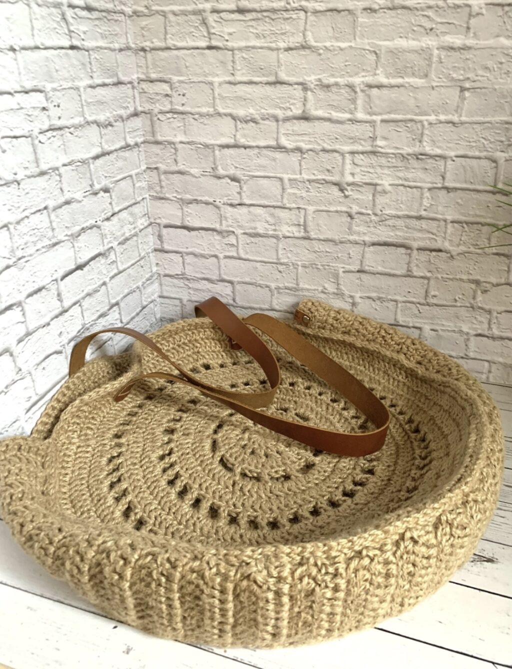 шоппер вязаный КРУГЛЫЙ