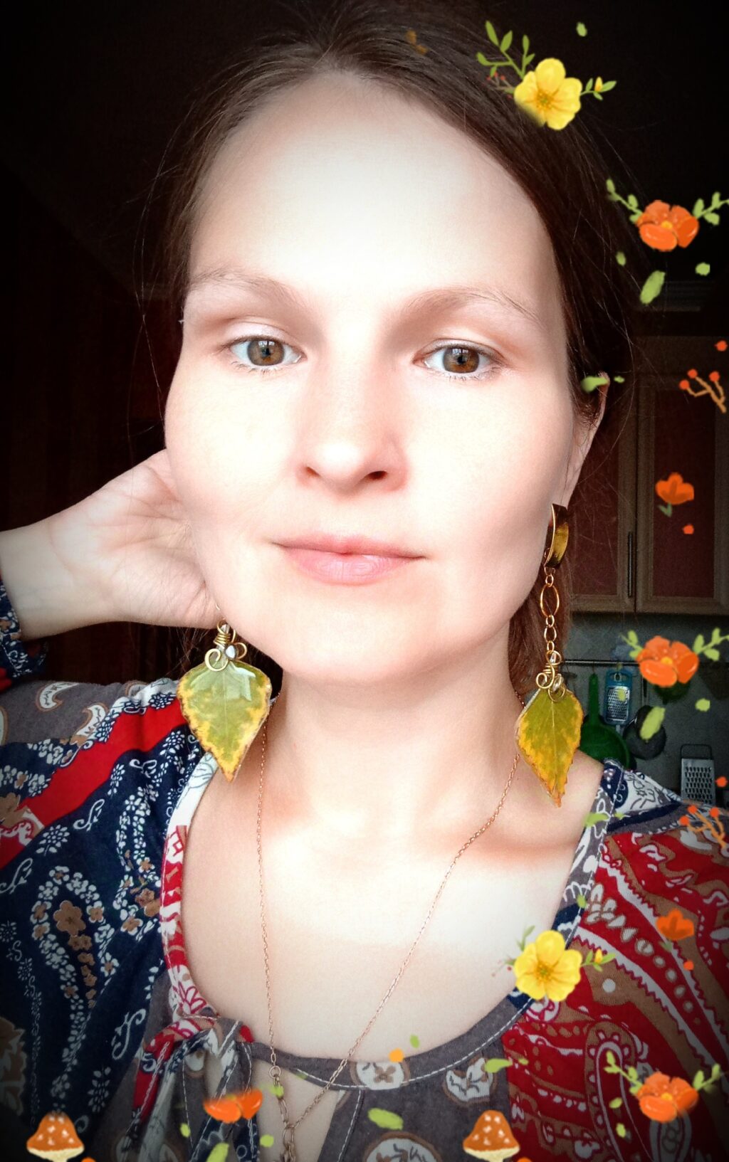 Серьги «Осенние листья»