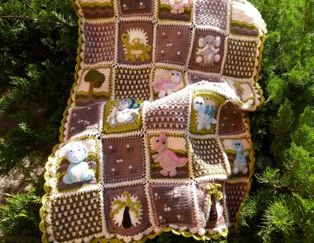 Детский плед «Дино» ручной работы