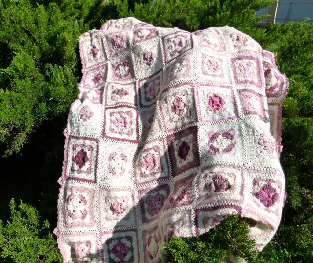 Плед связанный крючком