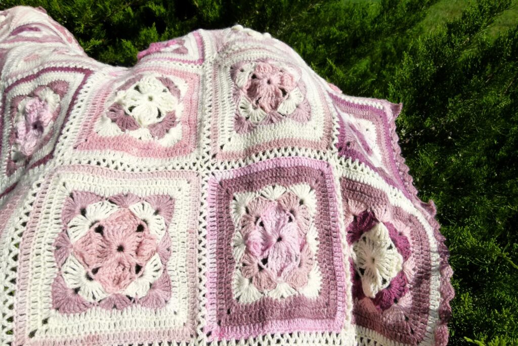 Плед связанный крючком